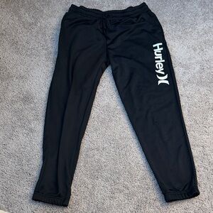 Hurley Black Joggers with White Logo